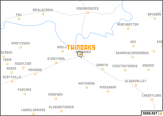 map of Twin Oaks