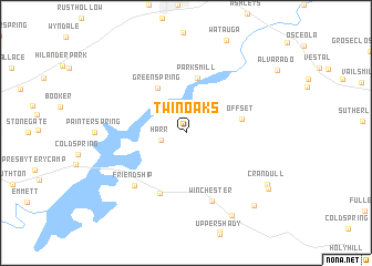 map of Twin Oaks