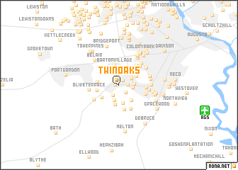 map of Twin Oaks