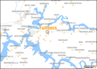 map of Twin Oaks