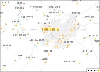 map of Twin Oaks