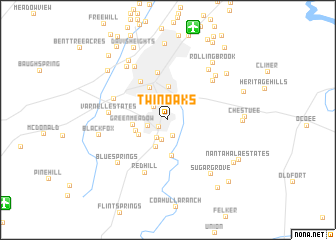 map of Twin Oaks