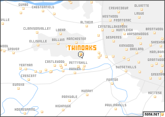 map of Twin Oaks