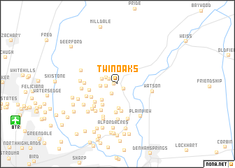 map of Twin Oaks