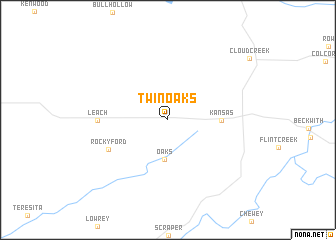 map of Twin Oaks