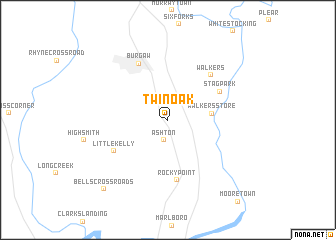 map of Twin Oak