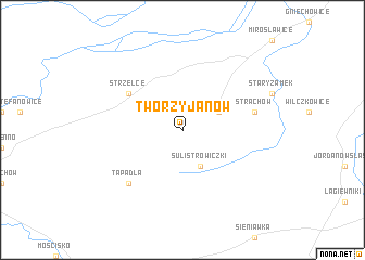 map of Tworzyjanów