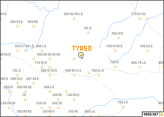 map of Tyaso