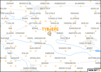 map of Tybjerg