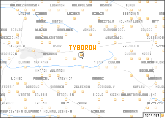 map of Tyborów