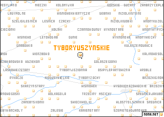 map of Tybory Uszyńskie