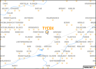 map of Týček