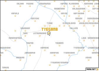 map of Tyégana