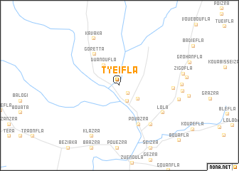 map of Tyéifla