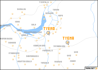 map of Tyèma