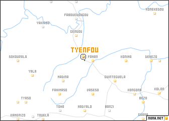 map of Tyènfou