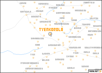 map of Tyènkorola