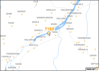 map of Tyèn