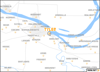 map of Tyler