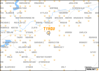 map of Týmov