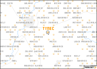 map of Týnec