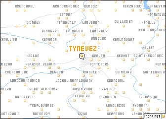 map of Ty Nevez