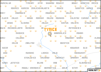 map of Týnice