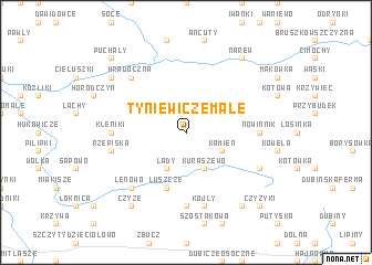 map of Tyniewicze Małe