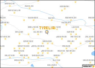 map of Tyreliai