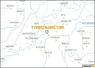 map of Tyronza Junction