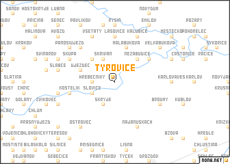 map of Týřovice