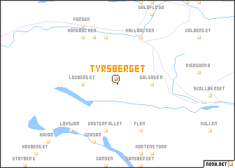 map of Tyrsberget