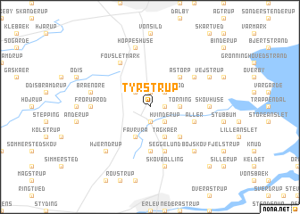 map of Tyrstrup