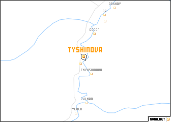 map of Tyshinova