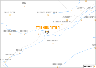 map of Tyshovnitsa