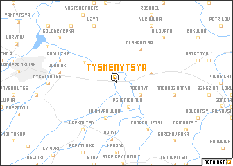 map of Tysmenytsya