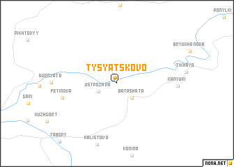 map of Tysyatskovo