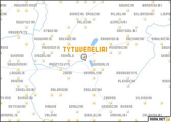 map of Tytuvėnėliai