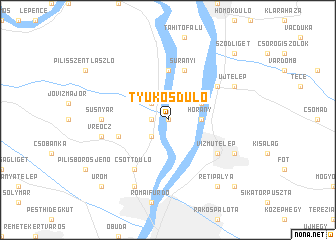 map of Tyúkosdůlő