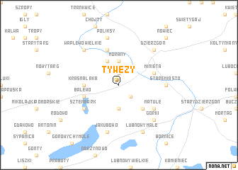 map of Tywęzy