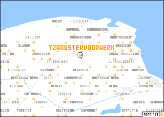 map of ʼt Zandstervoorwerk