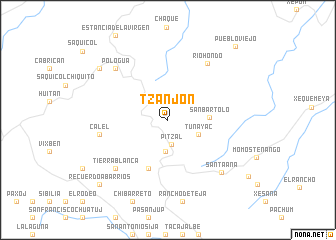 map of Tzanjón