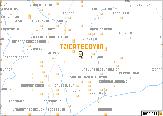 map of Tzicatecoyan