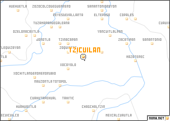 map of Tzicuilán