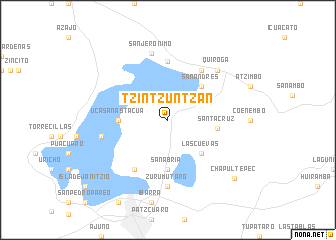 map of Tzintzuntzán