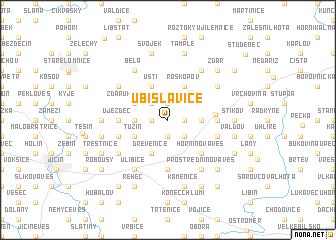 map of Úbislavice