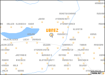 map of Úbrež