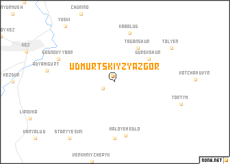 map of Udmurtskiy Zyazgor