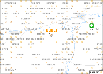 map of Údolí