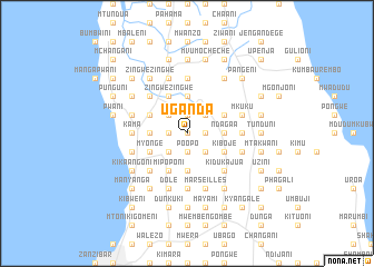 map of Uganda